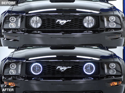 Raxiom 05-12 Ford Mustang GT LED Halo Fog Lights (Smoked) Raxiom