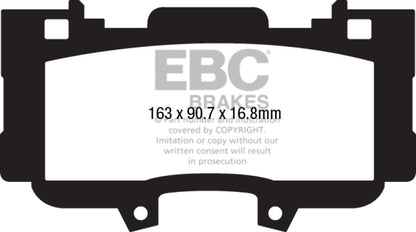 EBC 15+ Ford Mustang 2.3 Turbo Performance Pkg Yellowstuff Front Brake Pads EBC