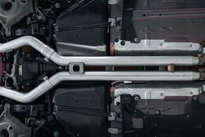 MBRP 18-22 Ford Mustang GT 5L T304 SS 3in Cat-Back Dual Rear w/4in Quad Carbon Fiber Tips (Race) MBRP
