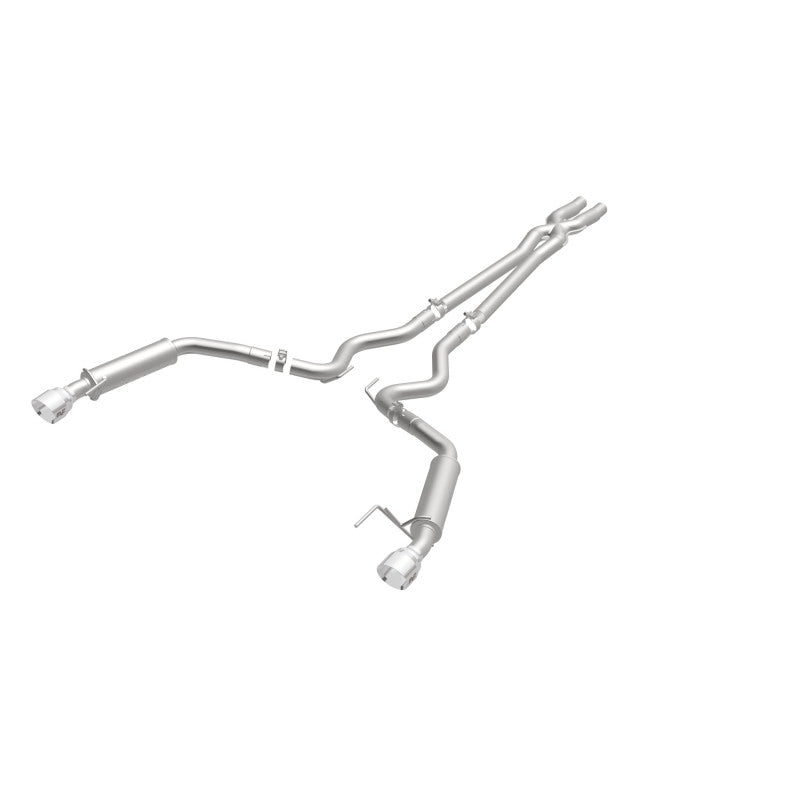 MagnaFlow Cat Back, SS, 2.5in, Competition, Dual Split Polished 4.5in Tips 2015 Ford Mustang V6 3.7L Magnaflow