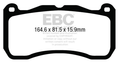 EBC 13-14 Ford Mustang 5.8 Supercharged (GT500) Shelby Yellowstuff Front Brake Pads EBC
