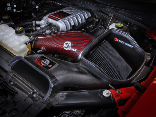 aFe 23-24 Ford F150 Raptor R Supercharged Red Carbon Track Series Air Intake w/ P5R Filter (MOQ 24) aFe