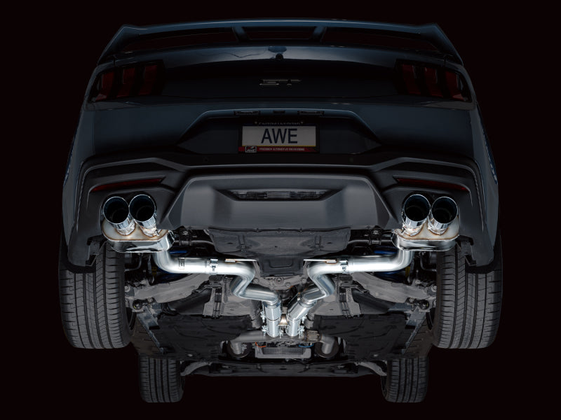 AWE 2024 Ford Mustang GT Fastback S650 RWD SwitchPath Catback Exhaust w/ Quad Chrome Silver Tips AWE Tuning