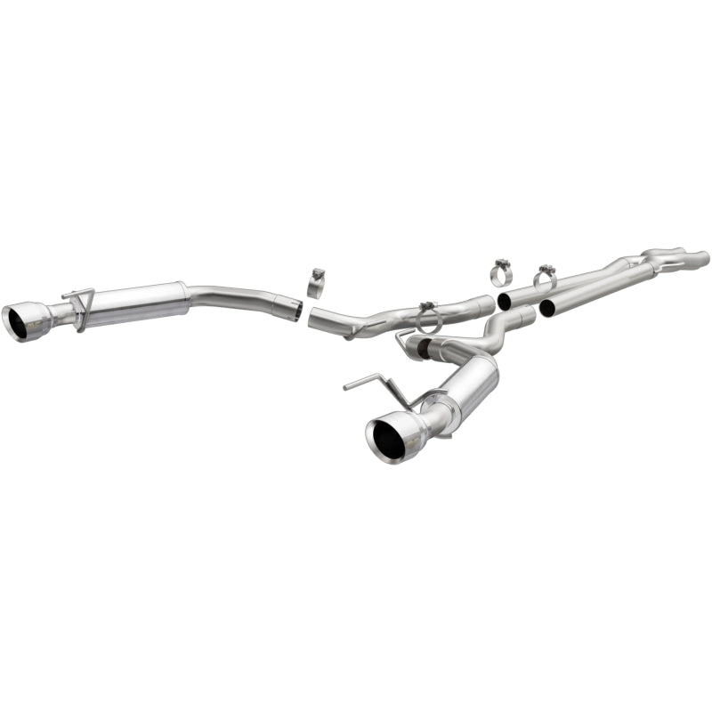 MagnaFlow Cat Back, SS, 2.5in, Competition, Dual Split Polished 4.5in Tips 2015 Ford Mustang V6 3.7L Magnaflow