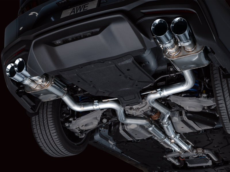 AWE 2024 Ford Mustang GT Fastback S650 RWD SwitchPath Catback Exhaust w/ Quad Chrome Silver Tips AWE Tuning