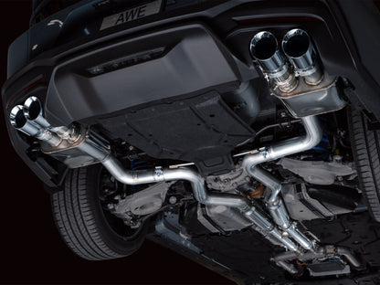 AWE 2024 Ford Mustang GT Fastback S650 RWD SwitchPath Catback Exhaust w/ Quad Chrome Silver Tips AWE Tuning