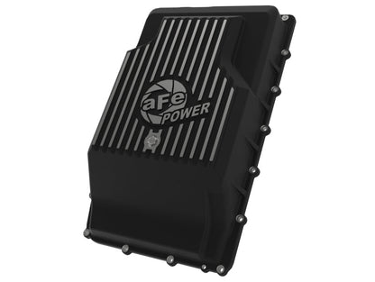 aFe 17-24 Ford F-150 10R60/10R80 Pro Series Rear Transmission Pan Black w/ Machined Fins aFe
