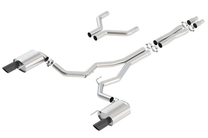 Borla Atak Cat-Back 15-17 Ford Mustang GT 5.0L V8 MT/AT 3in pipe 4in Black Chrome Tips Borla