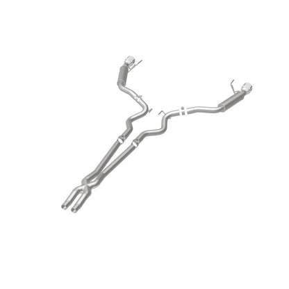 MagnaFlow Cat Back, SS, 2.5in, Competition, Dual Split Polished 4.5in Tips 2015 Ford Mustang V6 3.7L Magnaflow
