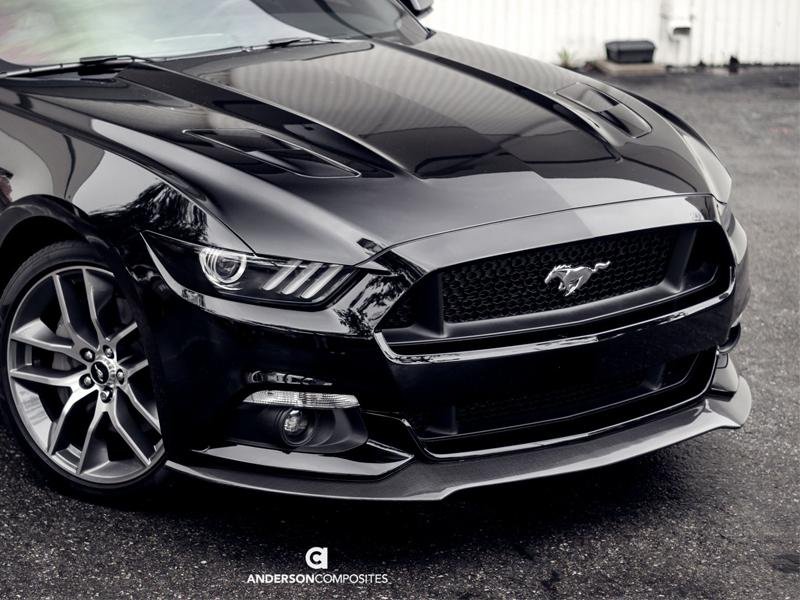 Anderson Composites 2015-2017 Ford Mustang Type-AR Style Front Chin Splitter Fiberglass Hellhorse Performance