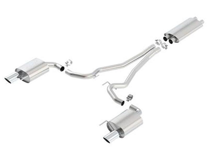 Borla 15-16 Ford Mustang GT / Convertible 5.0L AT/MT EC-Type CB SS Single Round Rolled Tips Exhaust Hellhorse Performance