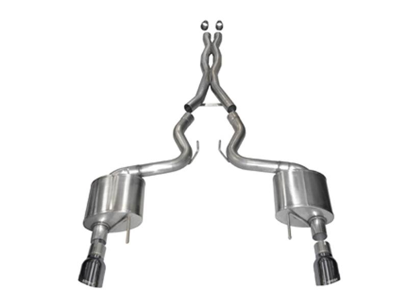 Corsa 15-17 Ford Mustang GT Coupe 5.0L 3in Xtreme Cat-Back Exhaust Dual Rear Exit w/ Gun Metal Tips Hellhorse Performance