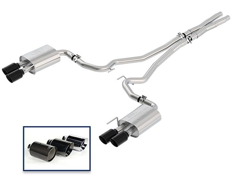 Ford Racing 2018+ Mustang GT 5.0L Cat-Back Extreme Exhaust System w/ Quad Black Chrome Tips Hellhorse Performance
