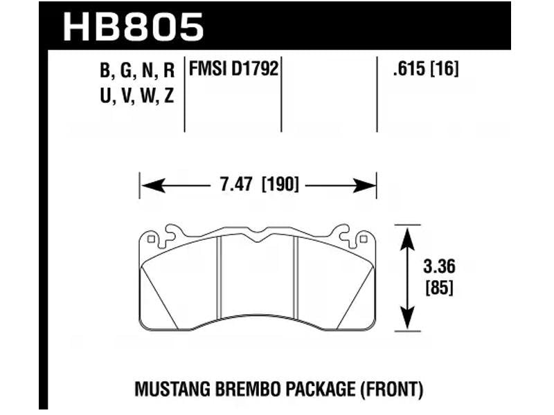 Hawk 15-17 Ford Mustang Brembo Package HP Plus Front Brake Pads Hellhorse Performance