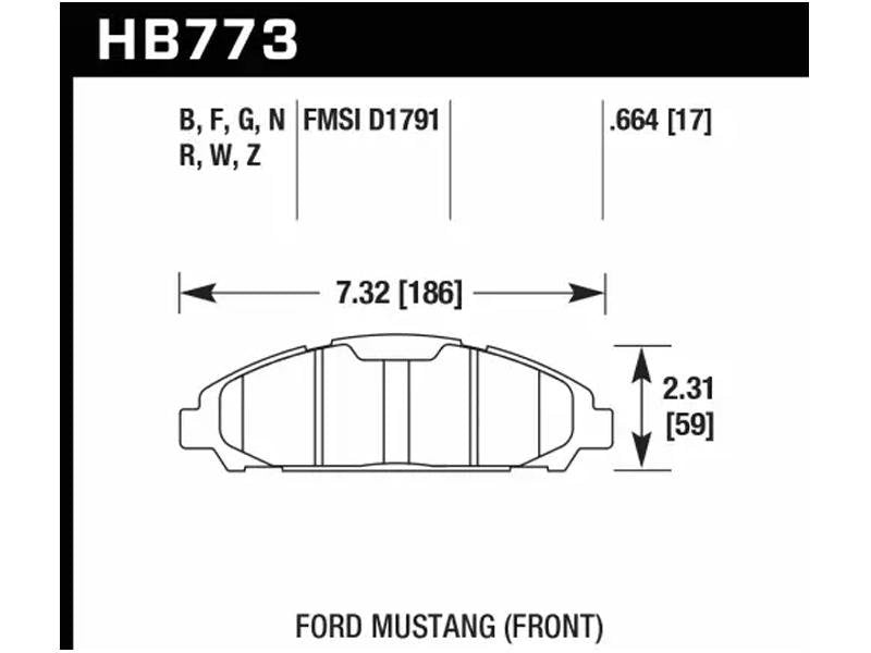 Hawk 15-17 Ford Mustang HPS 5.0 Front Brake Pads Hellhorse Performance