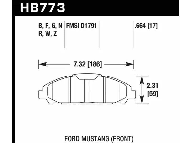 Hawk 15-17 Ford Mustang HPS Front Brake Pads Hellhorse Performance
