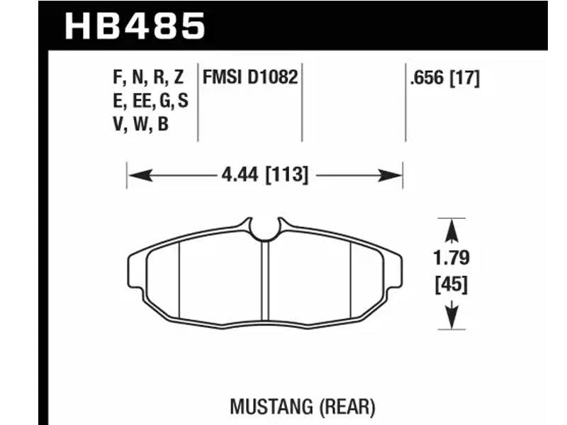Hawk 2011-2012 Ford Mustang 5.0L Perf. 5.0 (w/Brembo Brakes) High Perf. Street 5.0 Rear Brake Pads Hellhorse Performance