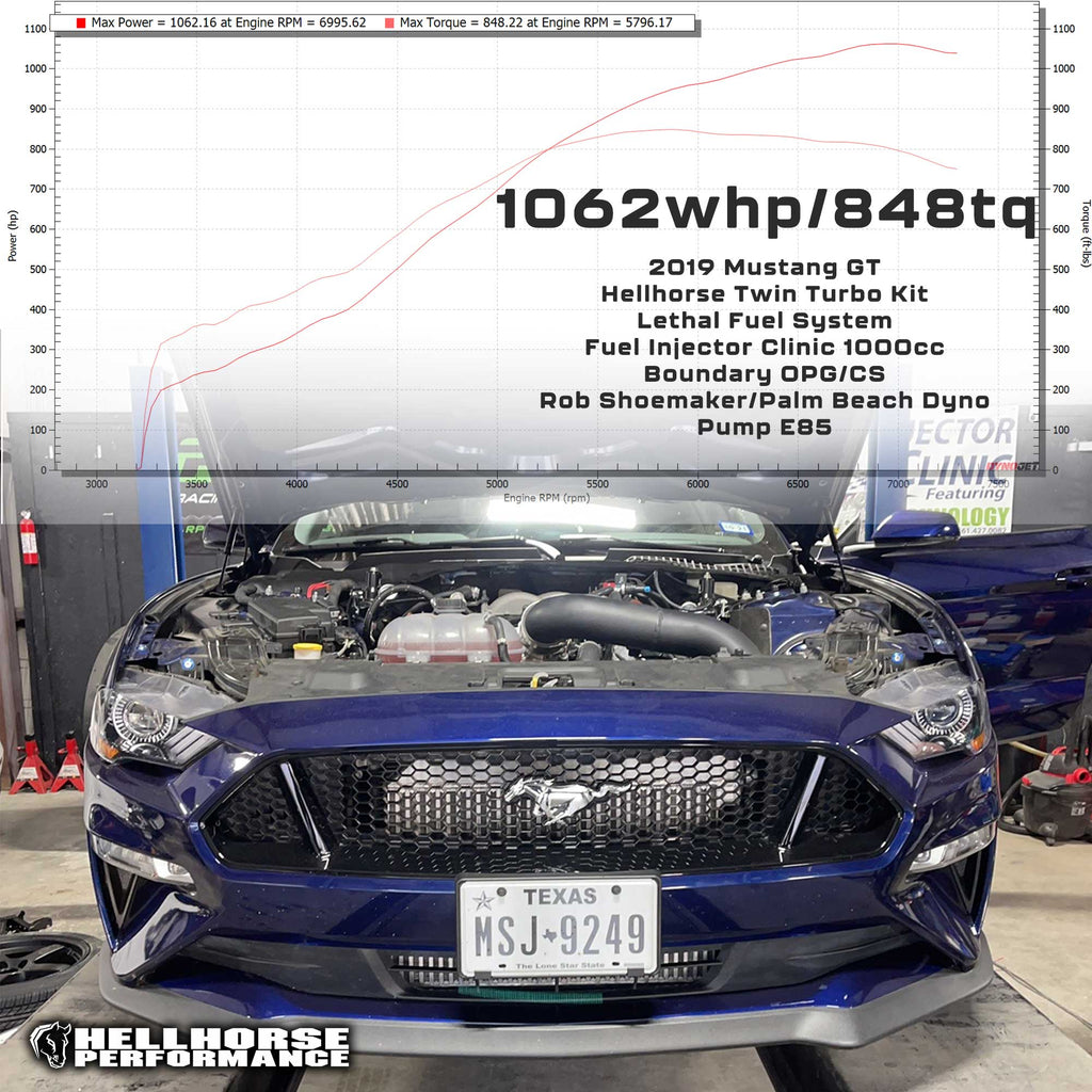 Hellhorse® Mid Mount Twin Turbo Kit - Tier 2 System- 1500+HP Rated (15-20 Mustang GT/GT350) Hellhorse Performance®