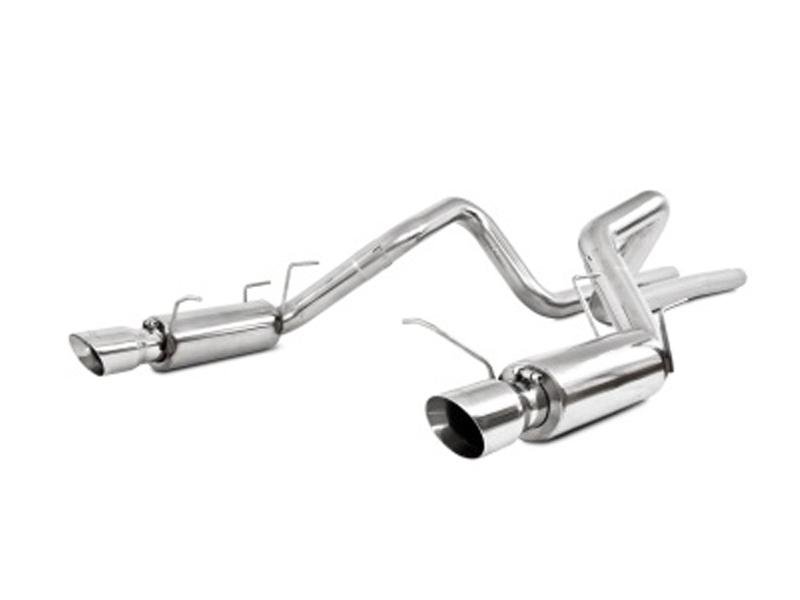MBRP 11-14 Ford Mustang GT 5.0L Dual Split Rear Race Version T409 3in Cat Back Exhaust System Hellhorse Performance