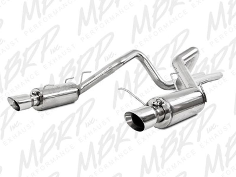 MBRP 11-14 Ford Mustang GT 5.0L Dual Split Rear Street Version T409 3in Cat Back Exhaust System Hellhorse Performance