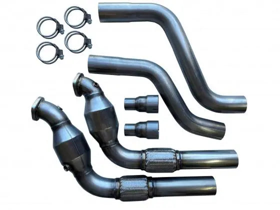 SPD 3" 304 Stainless Steel Catted Downpipes (2020-2023 Ford Explorer 3.0L ST / Platinum & Lincoln Aviator) FENFAB