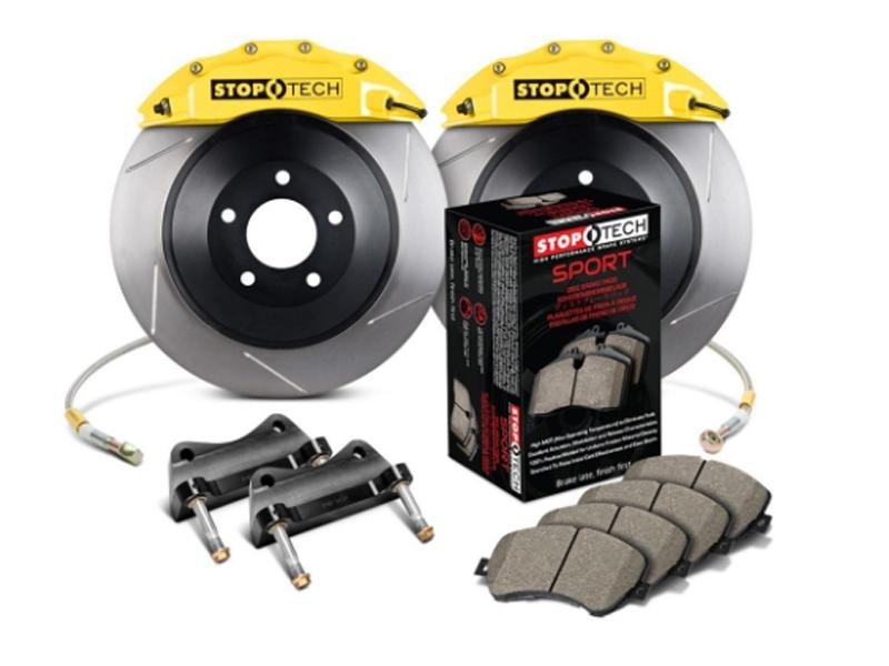 StopTech 15 Ford Mustang GT w/ Yellow ST-60 Calipers 360x32mm Slotted Rotors Front Big Brake Kit Hellhorse Performance